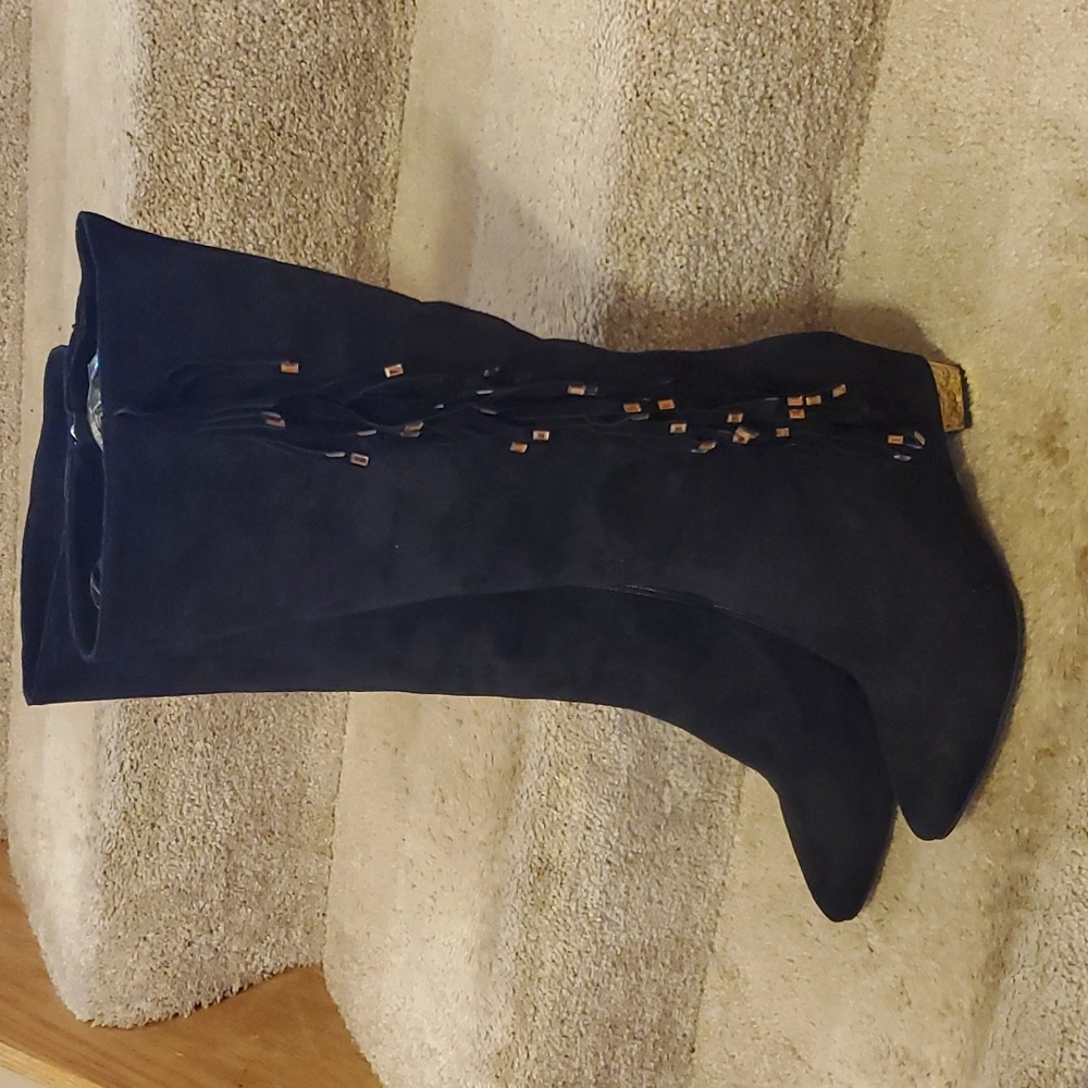 Women's Suede Boots with gold plated heels (New)